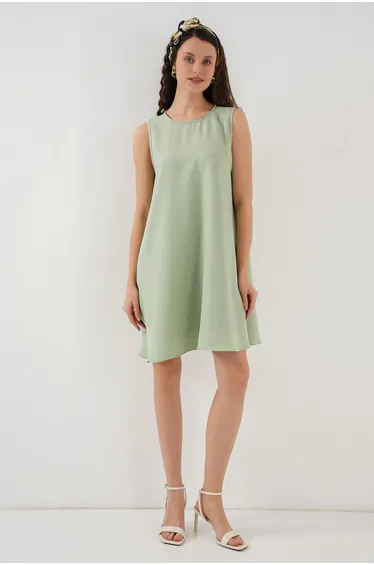 Mini Linen Dress - E.Green