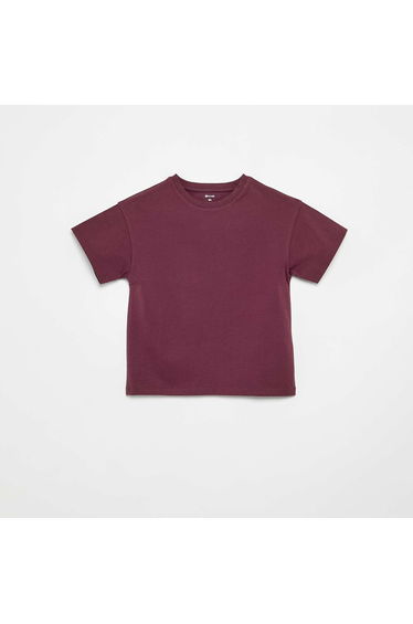 Short-sleeved Tough Cotton T-shirt PURPLE