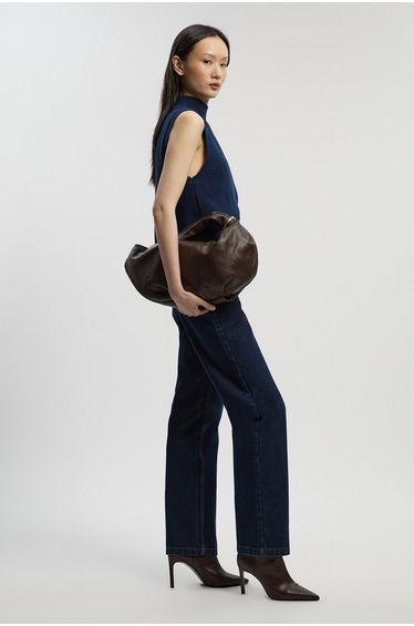 Petite Demin High Waist Straight Leg Jean