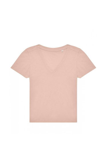 B&C Womens/Ladies V Neck T-Shirt - Soft Rose