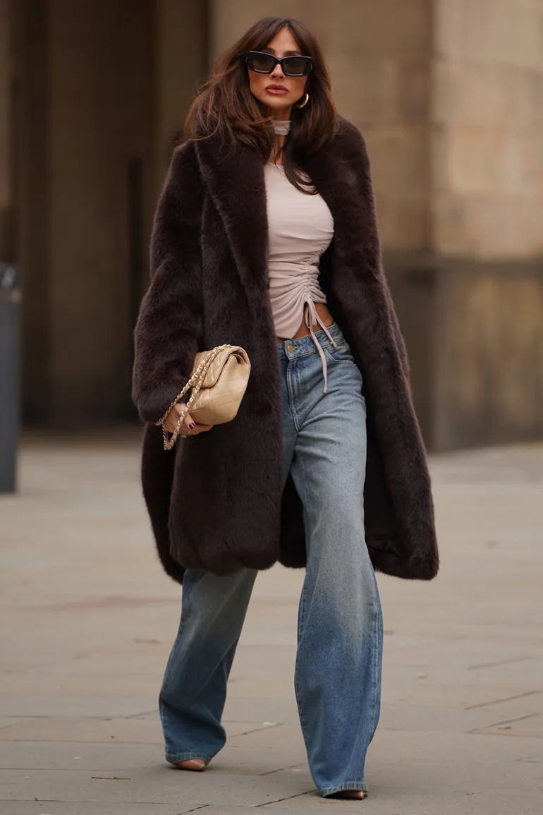 Slopeside | Brown Long Belted Faux Fur Coat - 2