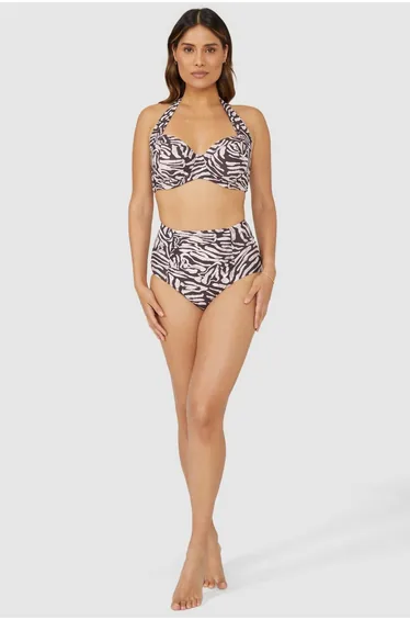 Gorgeous Animal Non Pad Balcony Bikini Top - animal