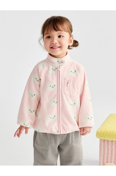 Girls' Fleece Jacket with Front Zipper