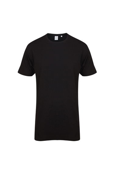 SF Men Mens Dipped Hem Longline T-Shirt - Black