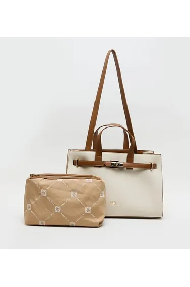 حقيبة كتف آن كلاين باللون البني