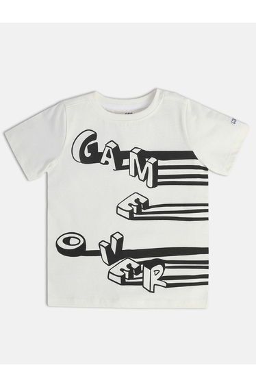 Boys Printed Cotton T-Shirt with Round Neck