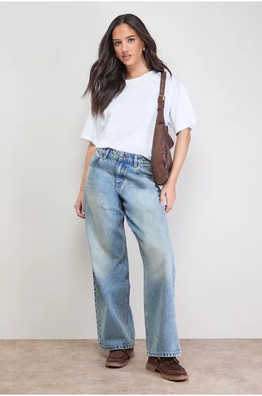 Straight Leg Western Look Jean