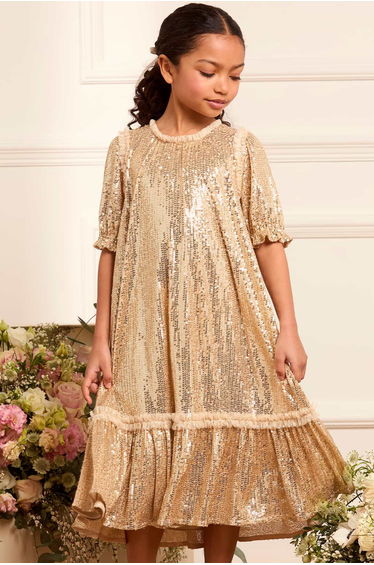 Girls Sequin Starlight Dresss Pink