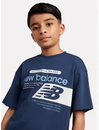 New Balance Boys Authentic Brand Players Graphic T-Shirt in Navy - 1