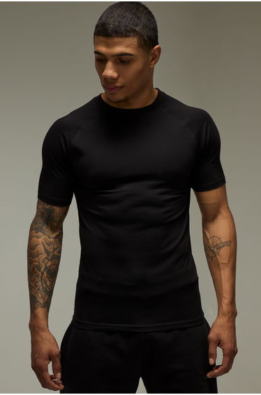 Man Active Gym Raglan Muscle fit T-shirt - black