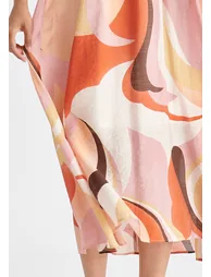 Retro Wave Halter Neck Midi Dress with Belt - 4