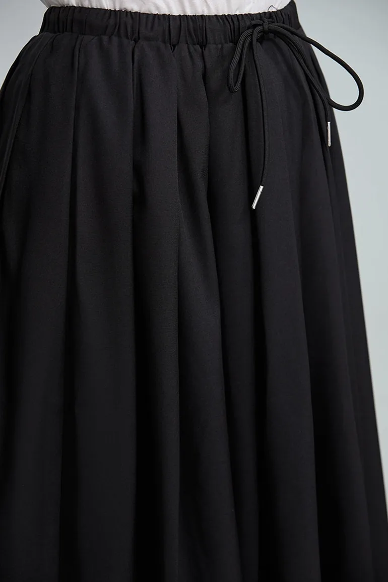 Maxi Skirt With Drawstring Waist - 2
