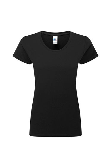 Russell Womens/Ladies Authentic Classic Ringspun Cotton T-Shirt - Black
