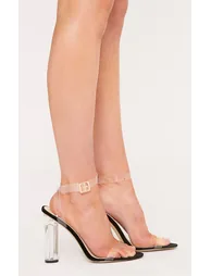 Mercia Black Clear Strap Heels - 2