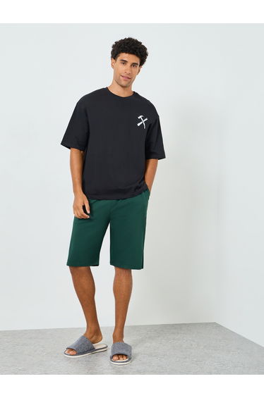 Men Graphic Oversized T-Shirt and Shorts Co-Ords