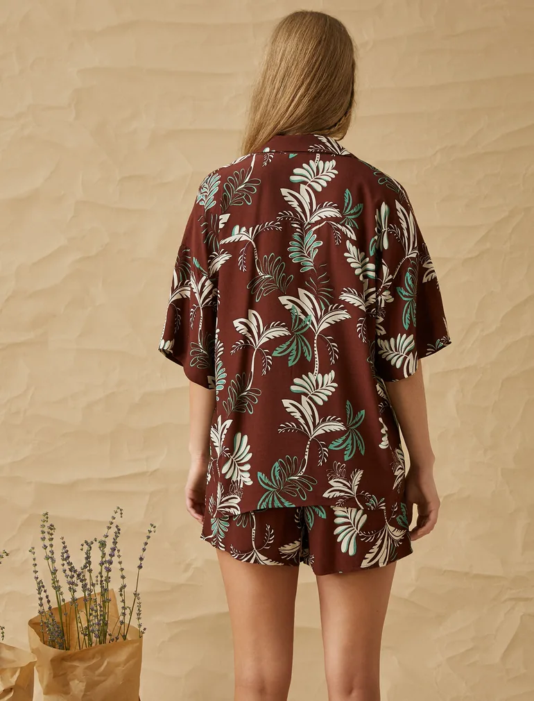 Patterned Oversized Shirt - 3