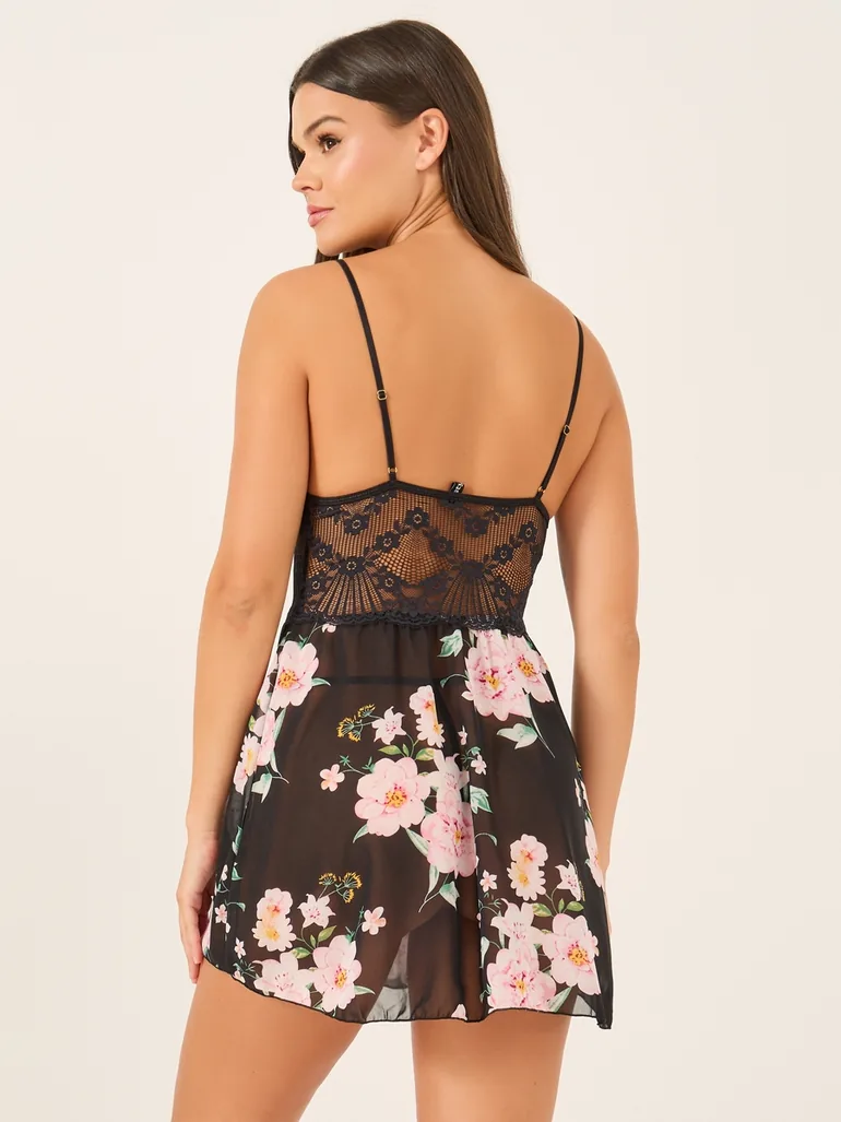 لانجري طقم باللون الأسود - 4