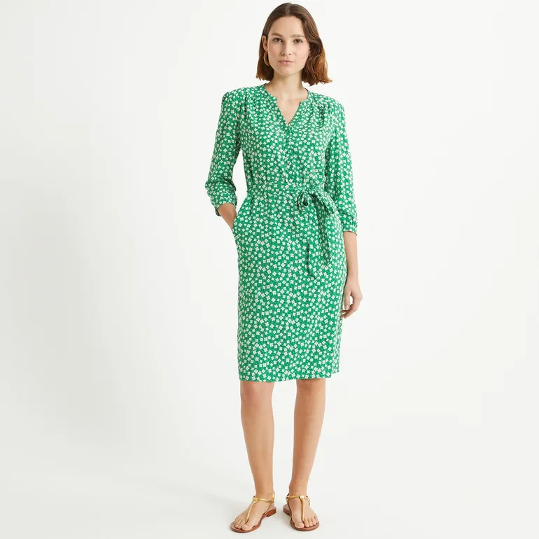 Floral Print Shift Dress - 1