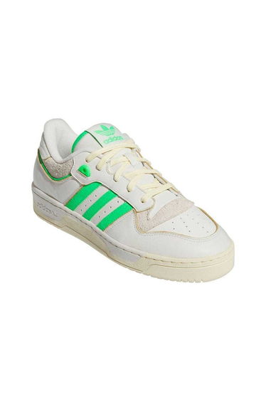 Adidas Mens Rivalry Leather Cupsole Trainers - White/Neon Green