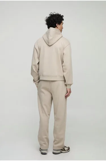 Basic Straight Leg Jogger - stone