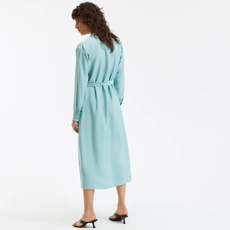 long sleeve maxi shift dress Lemon boohoo Petite Long Sleeve Tailored Shift Dress