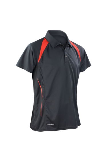 Spiro Mens Team Spirit Polo Shirt - Black/Red