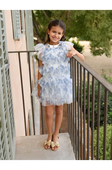 فستان انجلز فيس أزرق