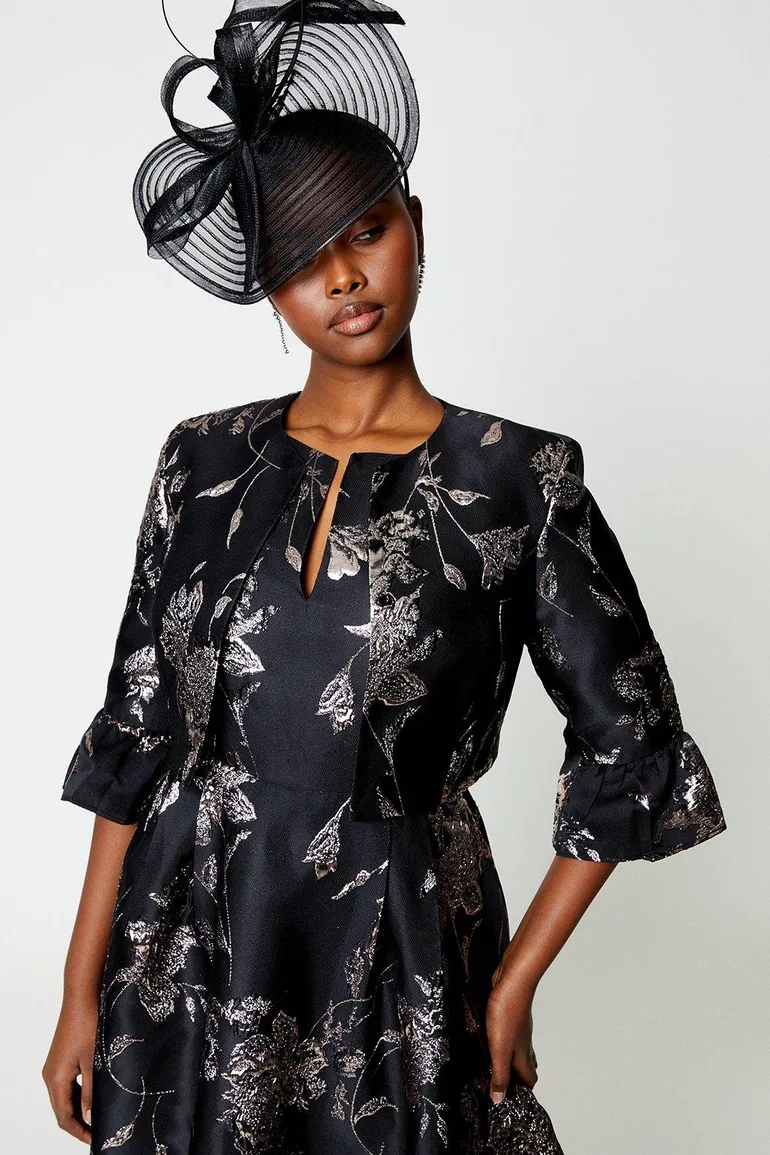 Jacquard Jacket With Flare Cuff - 1
