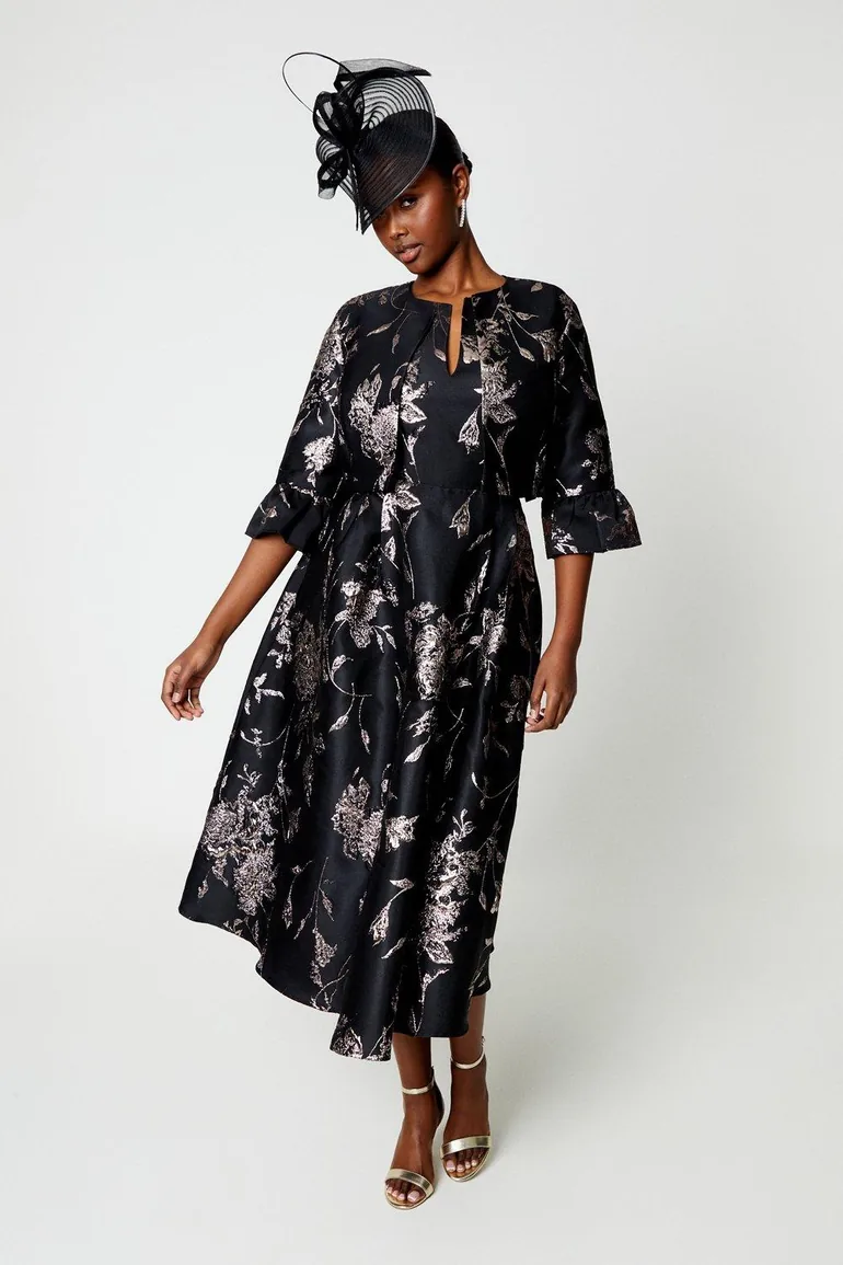 Jacquard Jacket With Flare Cuff
