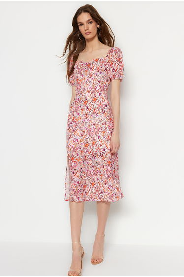 Pink Column Midaxi Dress