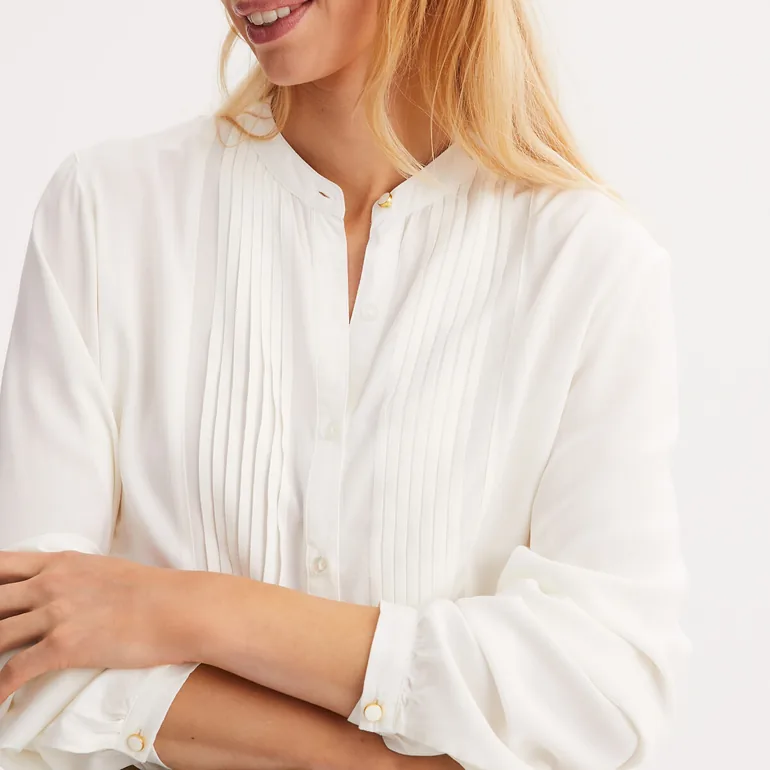 Crew Neck Blouse with Long Sleeves - 4