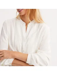 Crew Neck Blouse with Long Sleeves - 4