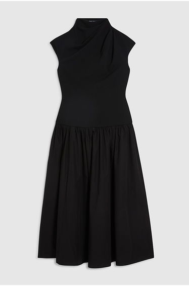 Petite Black Short Sleeve Hybrid Maxi Dress