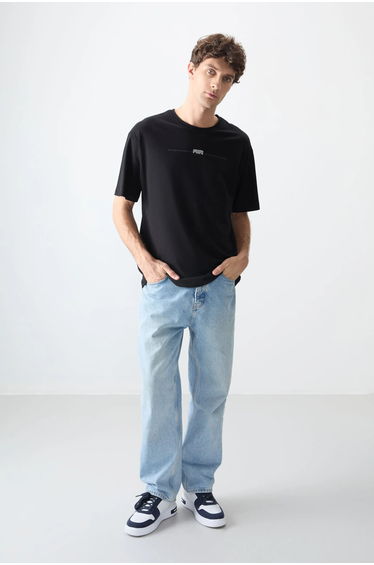 TOMMY Oversized Cotton Crew Neck Printed T-Shirt