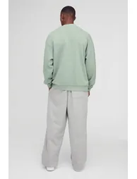 بنطلون رياضي بأرجل عريضة بطبعة - رمادي - 1