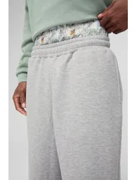 بنطلون رياضي بأرجل عريضة بطبعة - رمادي - 2
