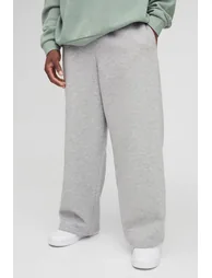 بنطلون رياضي بأرجل عريضة بطبعة - رمادي