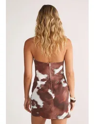 Cow Denim Cut Out Mini Dress - 3