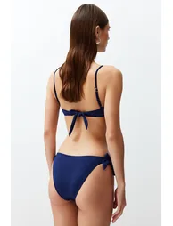 Navy Blue Tie Bikini Bottom - 3