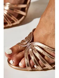 Wide Fit Tilda Lattice Front High Heeled Sandals - 3