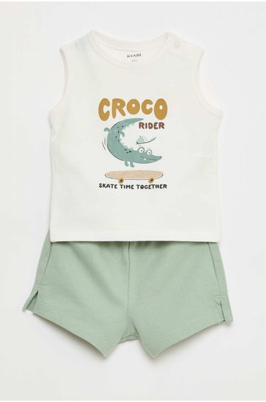 2-Piece Tank Top & Shorts Set WHITE