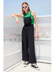 Strappy Gardener Overalls - Black - 4
