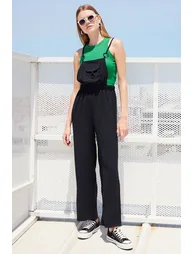 Strappy Gardener Overalls - Black