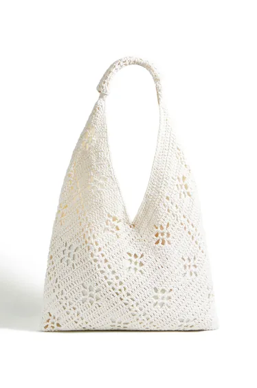 Yumi Ivory Crochet Hand Bag