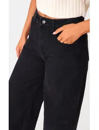 Tall Black Dipped Back Waistband Boyfriend Jeans - 3