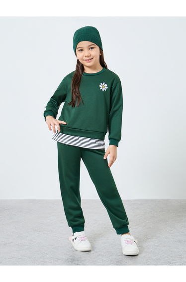 Pack of 3 - Daisy Print Sweatshirt, Joggers and Beanie