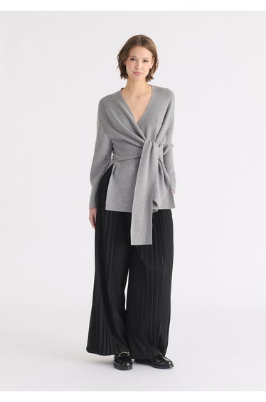 Wrap Side Tie Knit Jumper