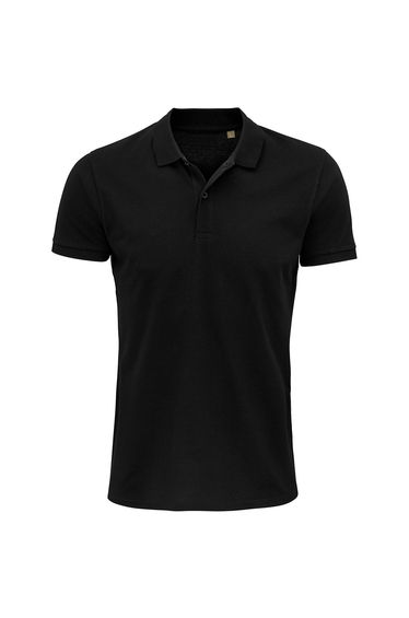 SOLS Mens Planet Pique Organic Polo Shirt - Black