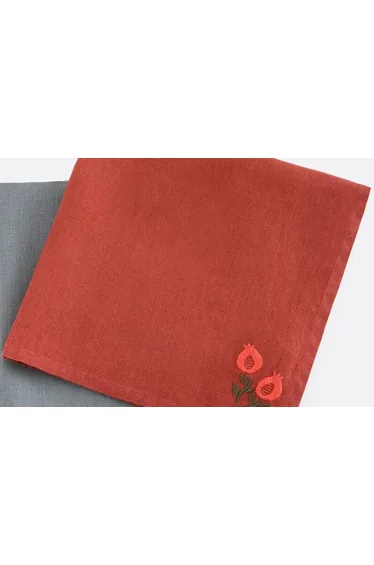 مناديل مائدة بكتان مغسول بتطريز عدد 2