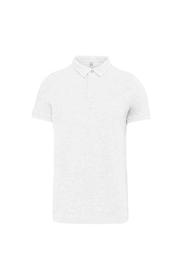 Kariban Mens Piqué Stud Front Polo Shirt - White